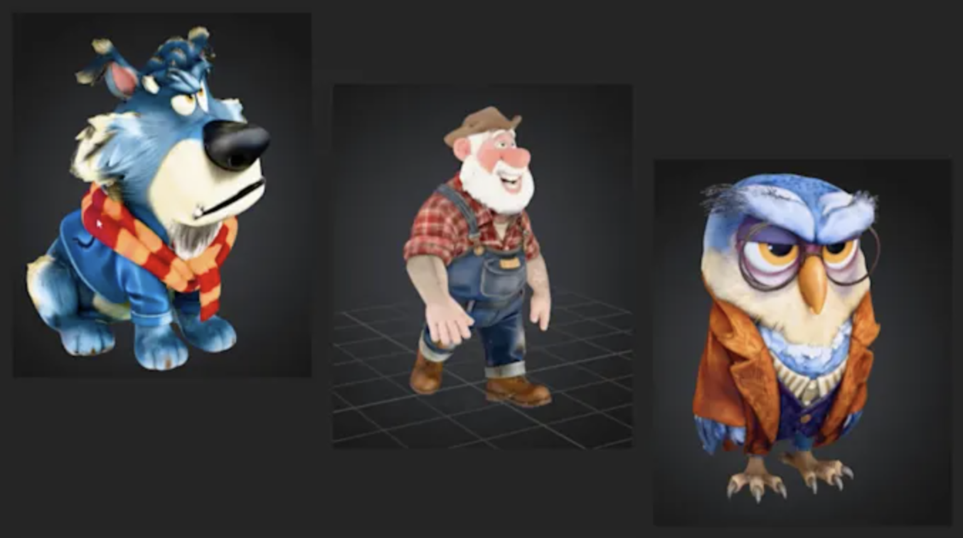 Wolf, Farmer & Cartoon Owl